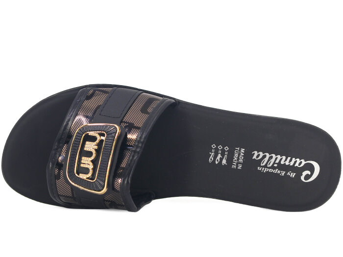 Espadin Zenne Z-1903 Tokalı Günlük Terlik Siyah - 2