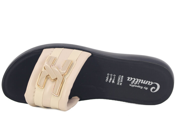 Espadin Zenne Z-2021 Tokalı Günlük Terlik Bej - Espadin (1)