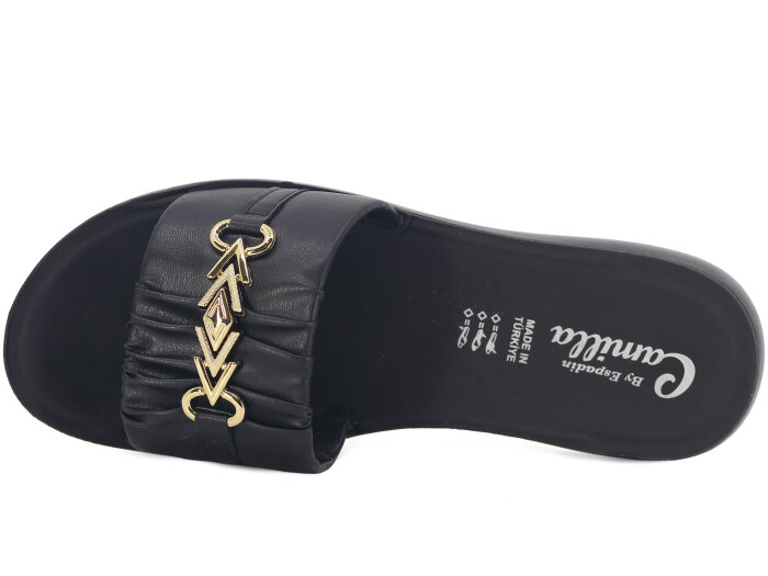 Espadin Zenne Z-2022 Zincir Tokalı Günlük Terlik Siyah - 2