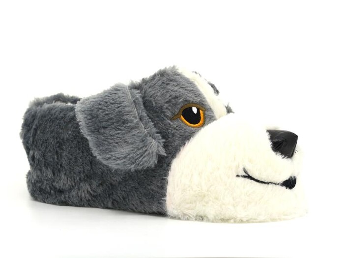 Esra Merdane Hayvanlı Ev Ayakkabısı Köpekli Gri - Esra