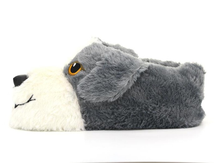 Esra Merdane Hayvanlı Ev Ayakkabısı Köpekli Gri - Esra (1)