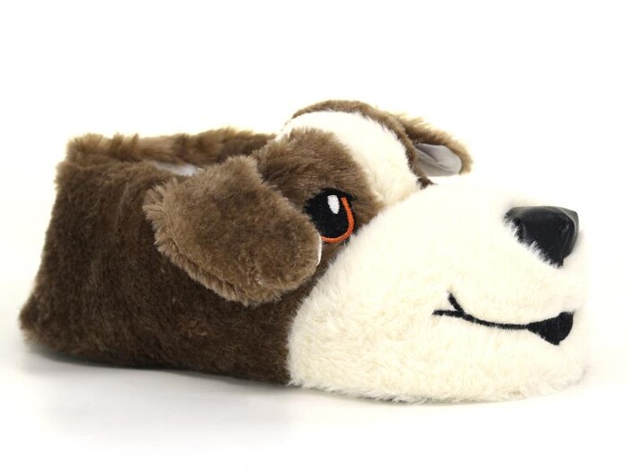 Esra Zenne Hayvanlı Tavşan Köpek Ev Ayakkabısı Köpekli Kahve - Esra