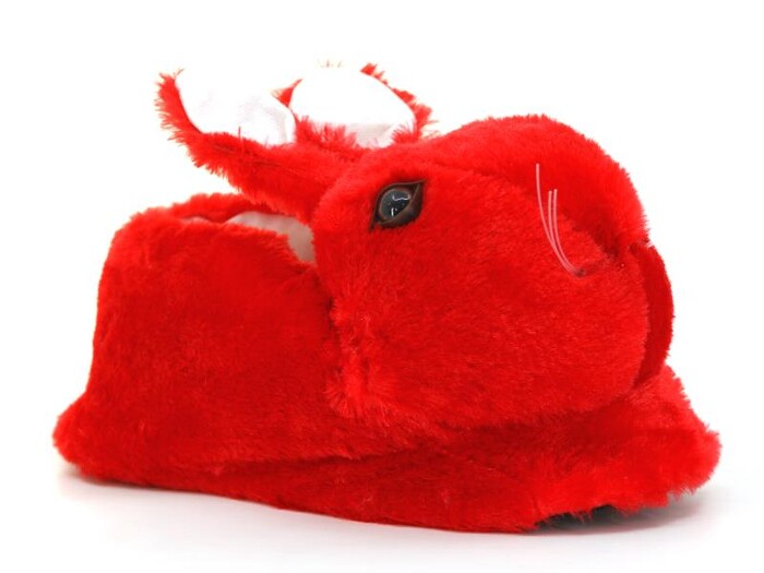 Esra Zenne Hayvanlı Tavşan Köpek Ev Ayakkabısı Tavşanlı Kırmızı - Esra