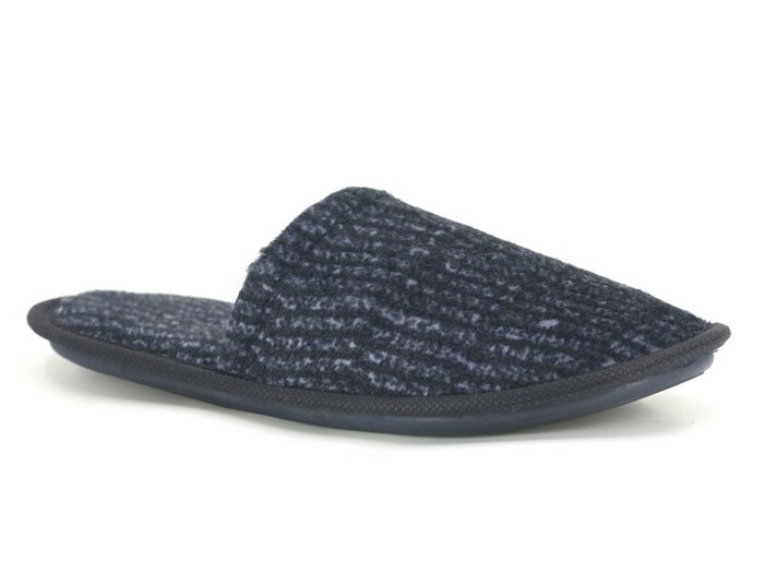 Auris Merdane İthal Lüx Çanak Terlik Çizgili Siyah - 1