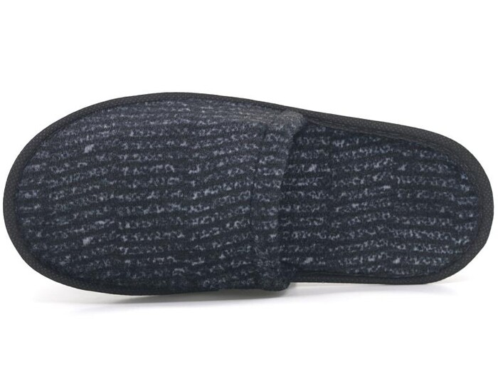 Auris Merdane İthal Lüx Çanak Terlik Çizgili Siyah - Auris (1)