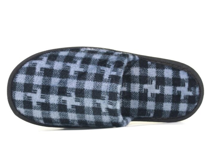 Auris Merdane İthal Lüx Çanak Terlik Ekose Gri - Auris (1)