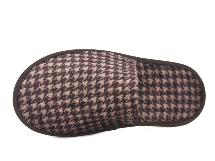 Auris Merdane İthal Lüx Çanak Terlik Kahve Desenli - Auris (1)