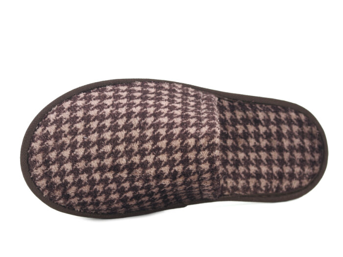 Auris Merdane İthal Lüx Çanak Terlik Kahve Desenli - 2