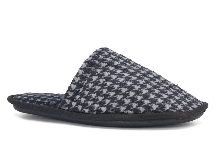 Auris Merdane İthal Lüx Çanak Terlik Siyah Desenli - Auris