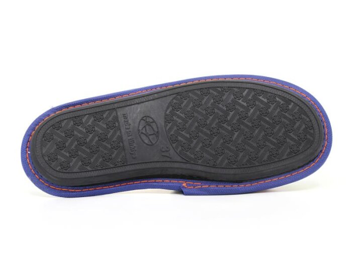 Auris Zenne İthal Çanak Terlik Çiçekli Lacivert - 3