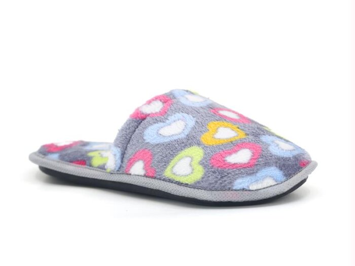 Auris Zenne İthal Çanak Terlik Kalpli Gri 