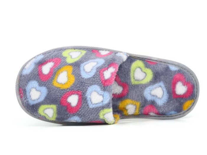 Auris Zenne İthal Çanak Terlik Kalpli Gri - 2