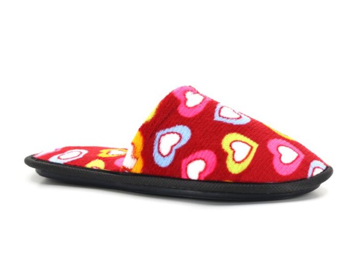 Auris Zenne İthal Çanak Terlik Kalpli Kırmızı - 1