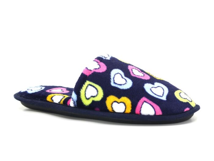 Auris Zenne İthal Çanak Terlik Kalpli Lacivert 