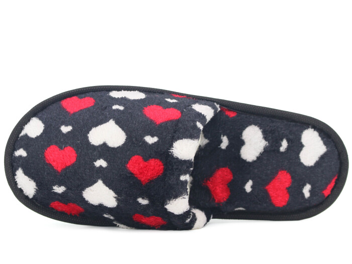 Auris Zenne İthal Çanak Terlik Kalpli Siyah - 2