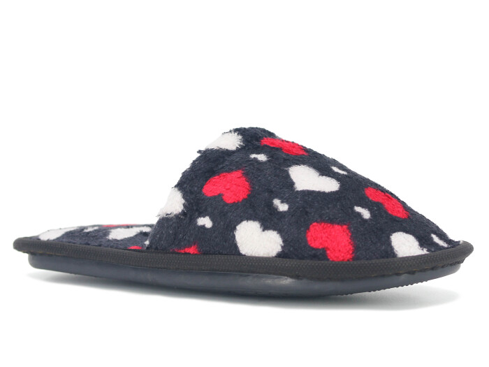 Auris Zenne İthal Çanak Terlik Kalpli Siyah 