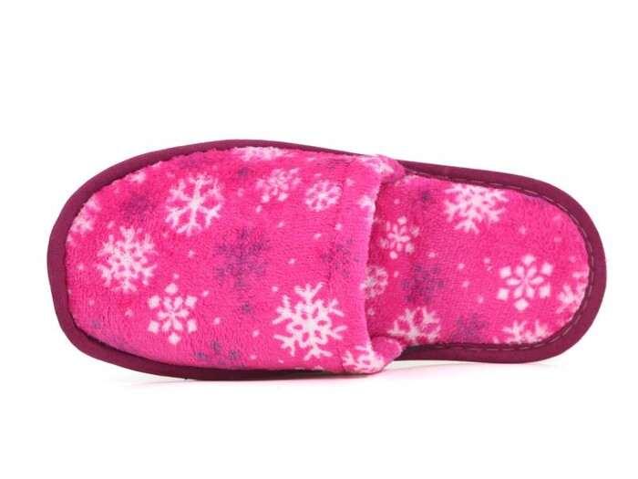 Auris Zenne İthal Çanak Terlik Kar Desenli Pembe - Auris (1)