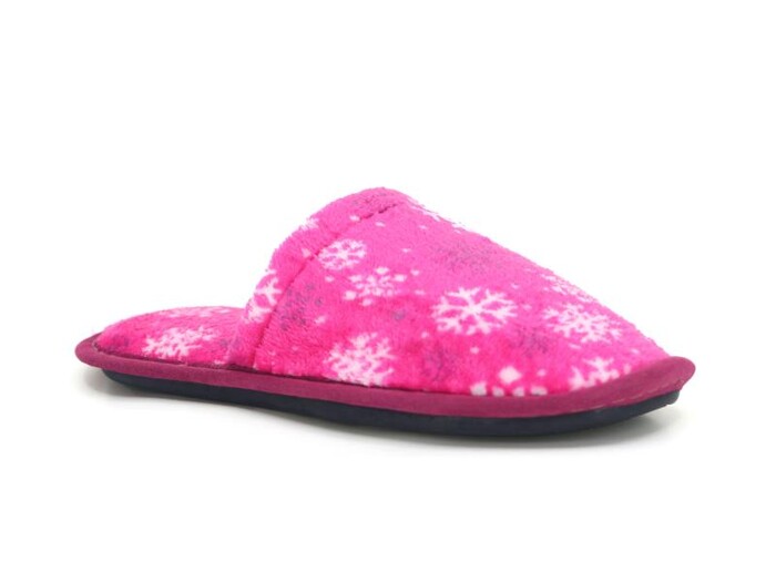 Auris Zenne İthal Çanak Terlik Kar Desenli Pembe 