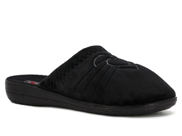 Extra Soft Zenne ZH100 Nakışlı Ev Terliği Siyah - Extra Soft