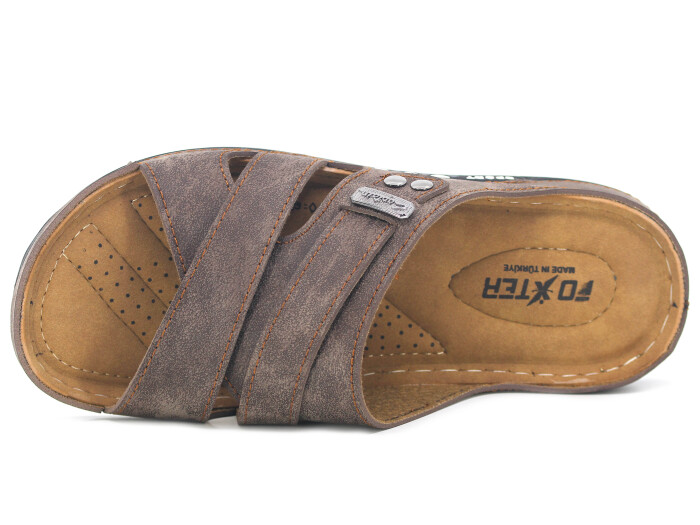 Foxter Merdane 1317 Monta Sport Günlük Terlik Kahve Süet - 2