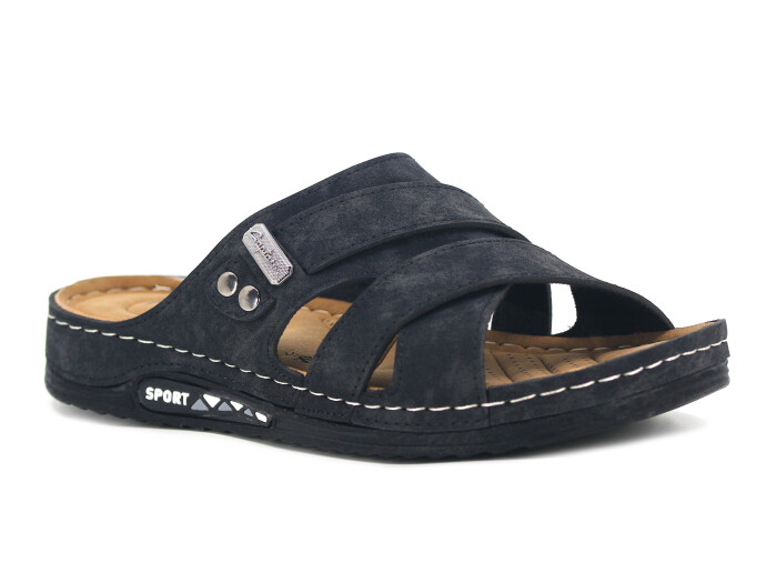 Foxter Merdane 1317 Monta Sport Günlük Terlik Siyah Süet - Foxter