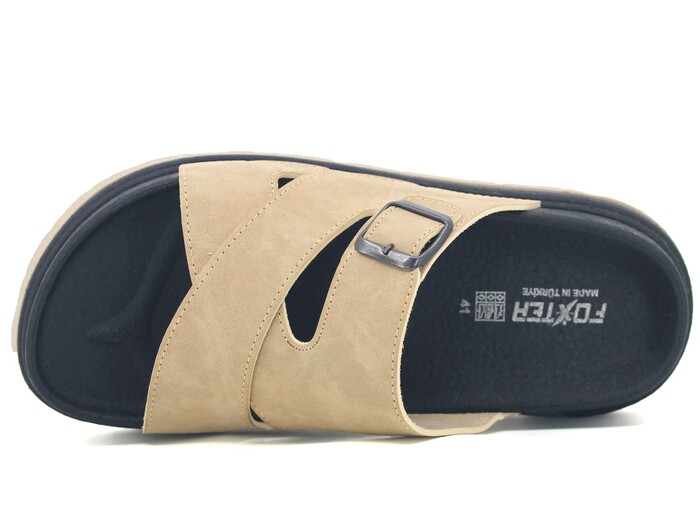 Foxter Merdane 5004 Köpük Taban Monta Günlük Terlik Bej - 2