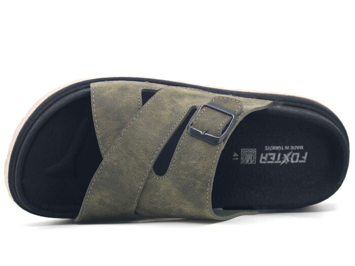 Foxter Merdane 5004 Köpük Taban Monta Günlük Terlik Haki - Foxter (1)