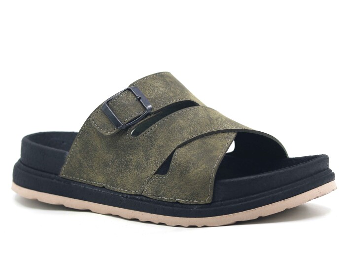 Foxter Merdane 5004 Köpük Taban Monta Günlük Terlik Haki - Foxter