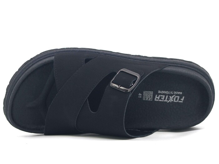 Foxter Merdane 5004 Köpük Taban Monta Günlük Terlik Siyah - Foxter (1)