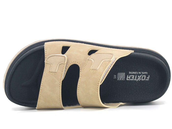 Foxter Merdane 5008 Köpük Taban Monta Günlük Terlik Bej - Foxter (1)