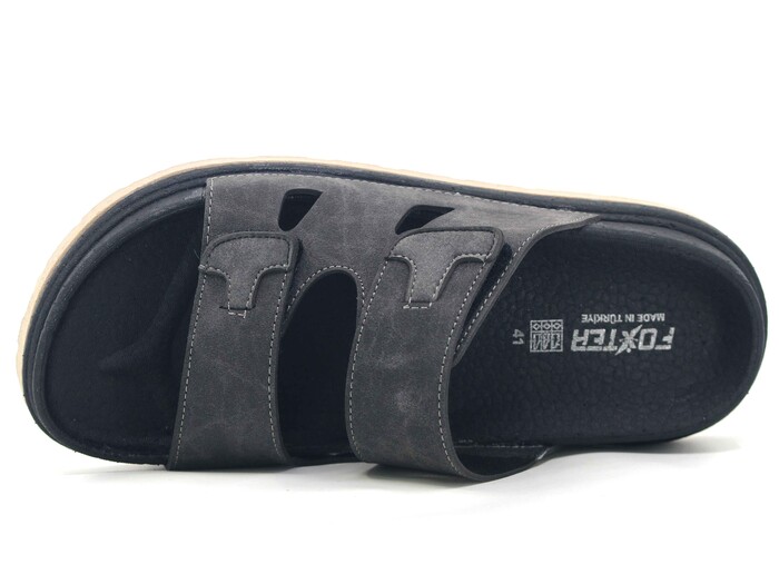Foxter Merdane 5008 Köpük Taban Monta Günlük Terlik Gri - Foxter (1)
