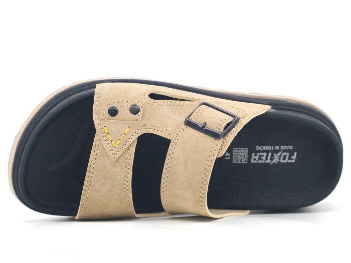 Foxter Merdane 5012 Köpük Taban Monta Günlük Terlik Bej - Foxter (1)