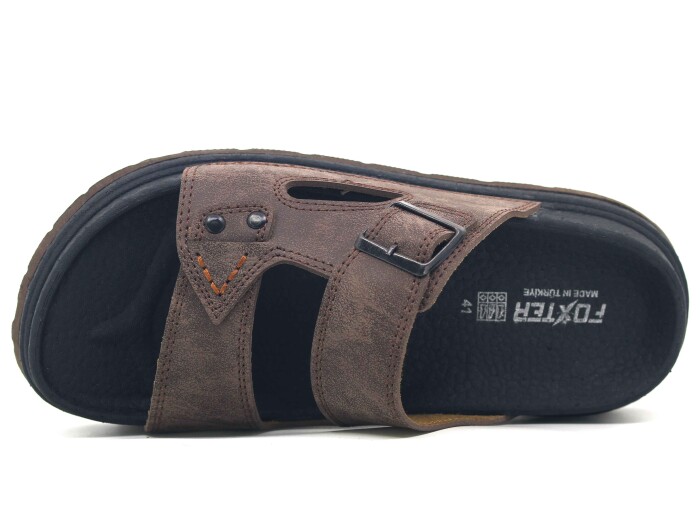 Foxter Merdane 5012 Köpük Taban Monta Günlük Terlik Kahve - Foxter (1)