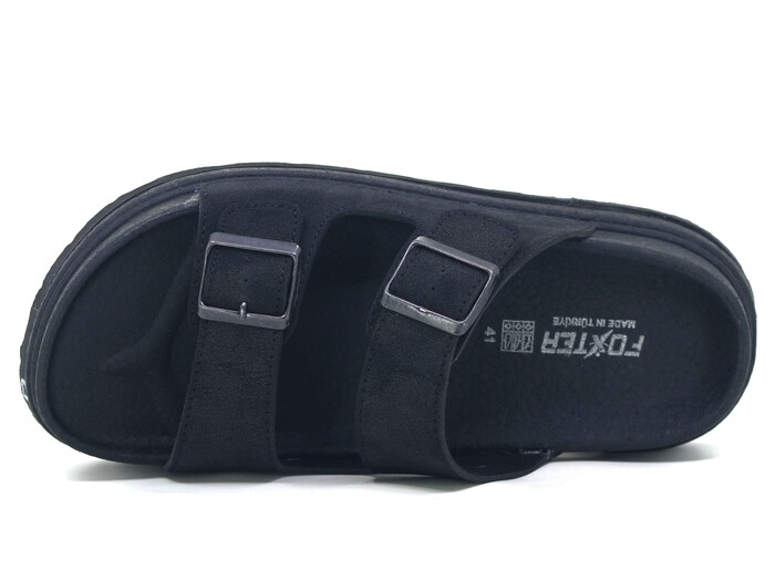 Foxter Merdane 5015 Çift Toka Köpük Taban Monta Günlük Terlik Siyah - Foxter (1)