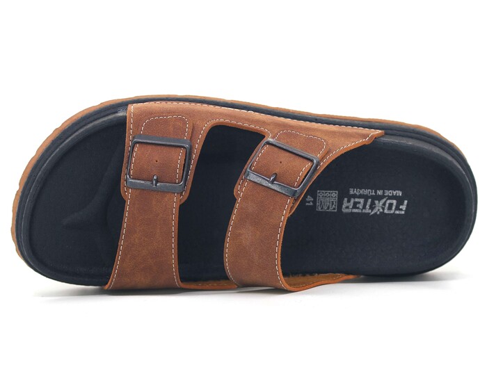 Foxter Merdane 5015 Çift Toka Köpük Taban Monta Günlük Terlik Taba - Foxter (1)