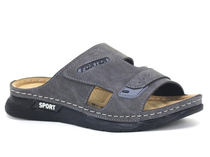 Foxter Merdane M-2001 Kutulu Monta Günlük Terlik Gri - Foxter