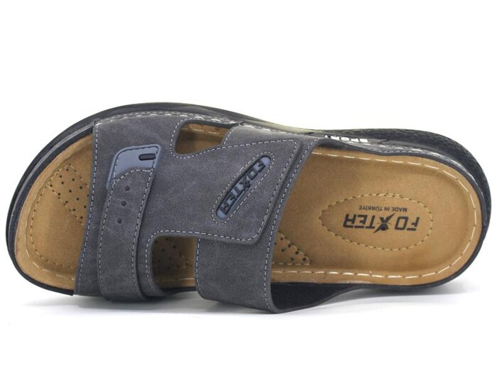 Foxter Merdane M-2001 Kutulu Monta Günlük Terlik Gri - Foxter (1)