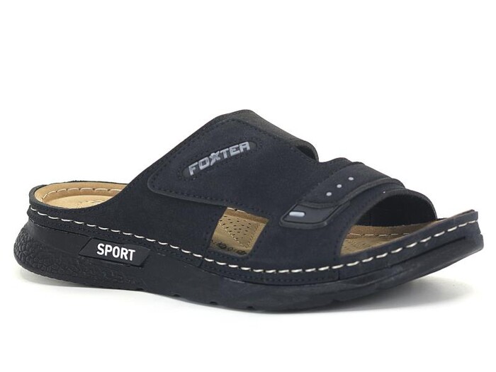 Foxter Merdane M-2001 Kutulu Monta Günlük Terlik Siyah - Foxter