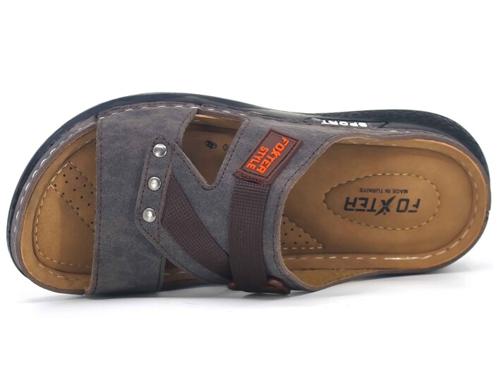 Foxter Merdane M-2005 Kutulu Monta Günlük Terlik Kahve - Foxter (1)