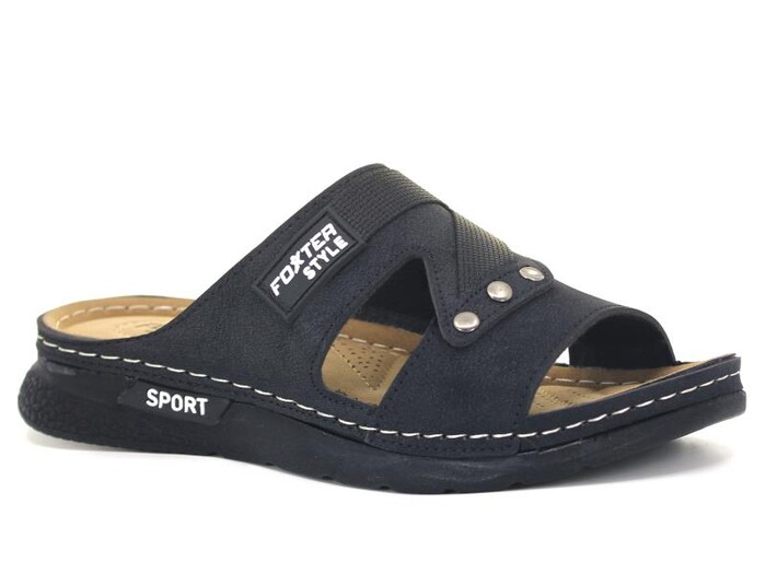 Foxter Merdane M-2005 Kutulu Monta Günlük Terlik Siyah - 1