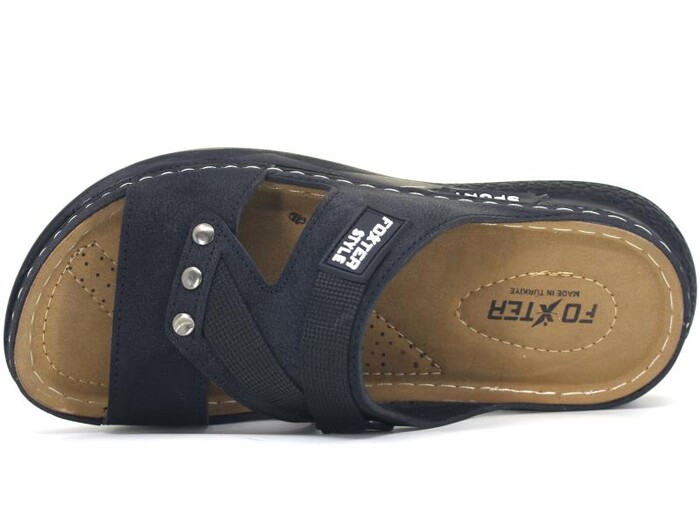 Foxter Merdane M-2005 Kutulu Monta Günlük Terlik Siyah - 2