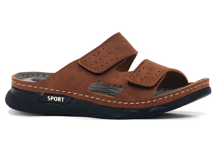 Foxter Merdane M-2006 Çift Cırtlı Delikli Kutulu Monta Sport Günlük Terlik Fındık - 1