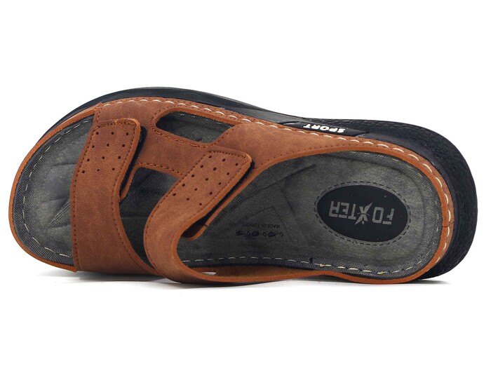 Foxter Merdane M-2006 Çift Cırtlı Delikli Kutulu Monta Sport Günlük Terlik Fındık - 2