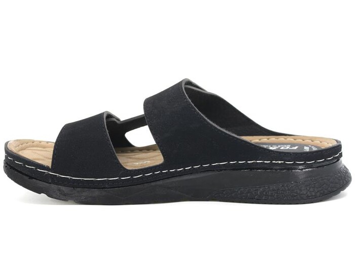 Foxter Merdane M-2006 Çift Cırtlı Delikli Kutulu Monta Sport Günlük Terlik Siyah - 2