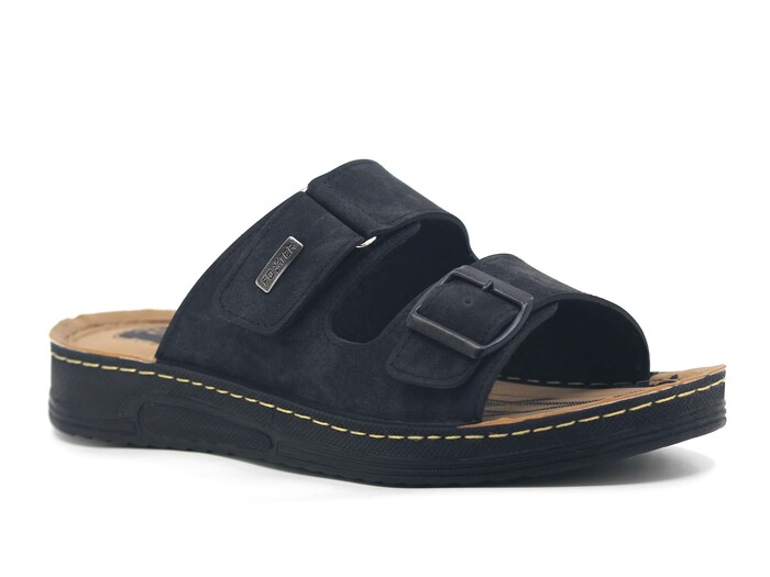 Foxter Merdane M-2312 Çift Toka Kutulu Günlük Terlik Siyah - 1