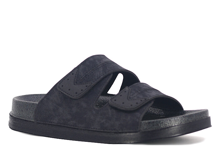 Foxter Merdane M-26005 Cırtlı Çift Bantlı Kutulu Günlük Terlik Siyah 