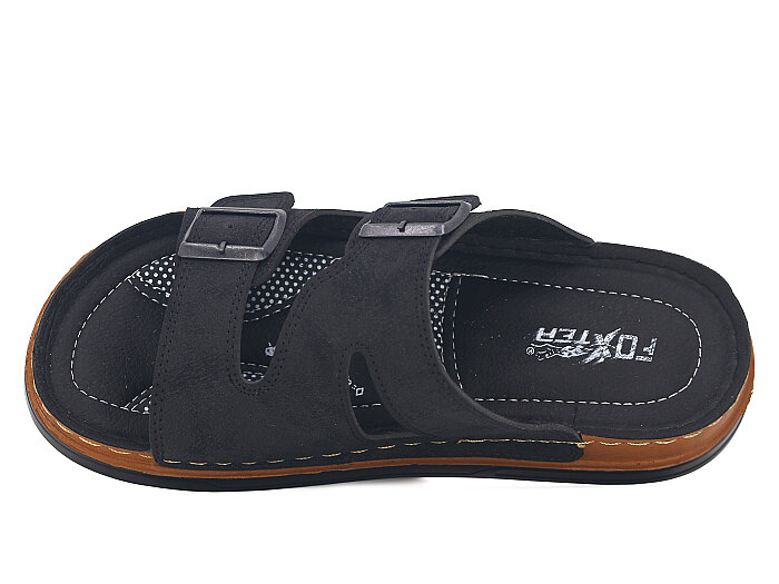 Foxter Merdane M-26201 Çift Toka Kutulu Günlük Terlik Siyah - 2