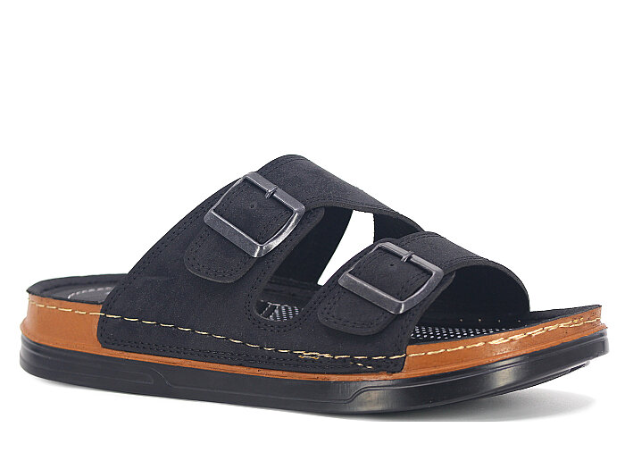 Foxter Merdane M-26201 Çift Toka Kutulu Günlük Terlik Siyah - 1