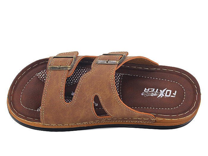 Foxter Merdane M-26201 Çift Toka Kutulu Günlük Terlik Taba - Foxter (1)