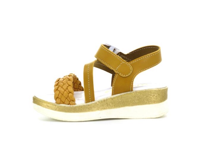 Foxter Patik P-3108 Peri Monta Örgülü Kız Sandalet Hardal - Foxter (1)